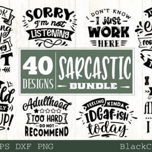 Sarcastic SVG Bundle, Funny svg bundle, Sarcastic Quotes SVG, Sarcastic Cut File, Cricut, Silhouette, pretty to work, sassy Digital Download