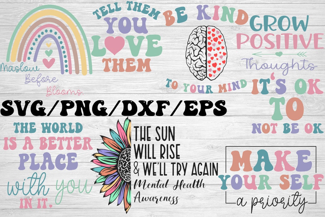 Mental Health Matters SVG Bundle, Be Kind Big Bundle SVG File for ...