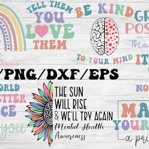Mental health matters SVG Bundle, be kind Big Bundle SVG Datei für Cricut, Mental health awareness bundle SVG - Motivation Digital Download