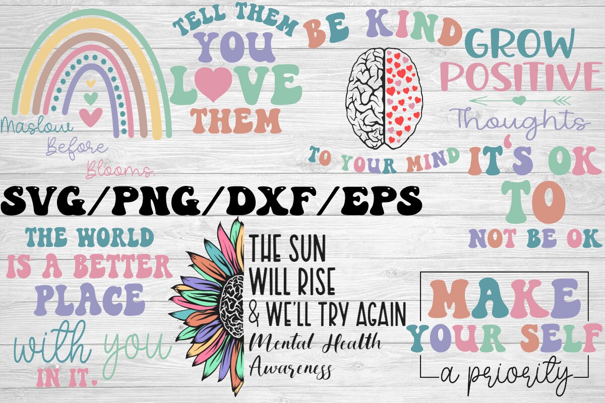 Mental Health Matters SVG Bundle, Be Kind Big Bundle SVG File for ...