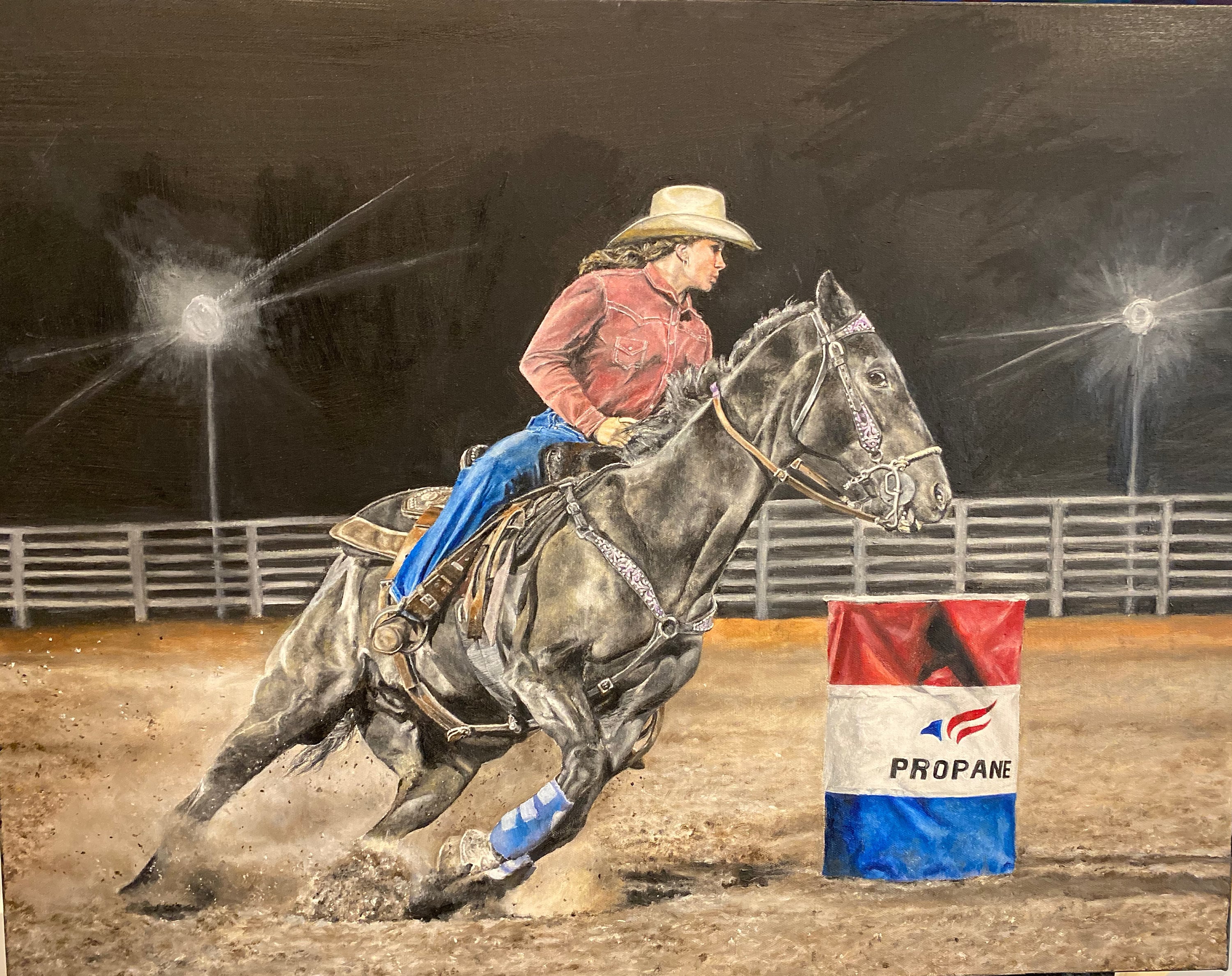 Barrel Racer, Realistic Art, Oil Painting - Etsy
