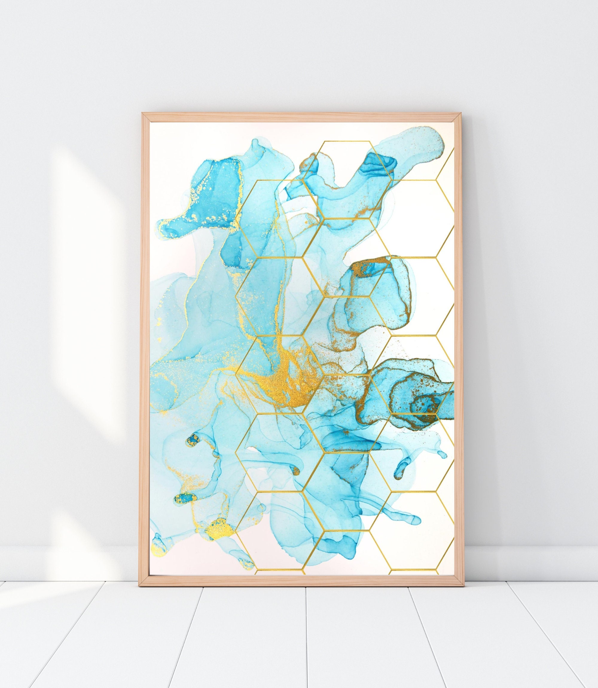 Hexagon Poster - Gold Etsy