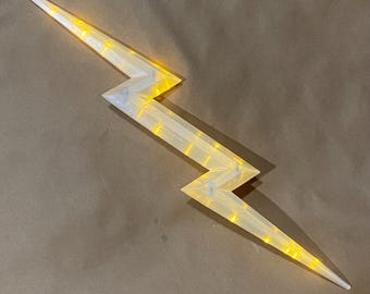 19in 3D Printed Lightning Bolt Prop: Thor, Zeus, Valkyrie Costume