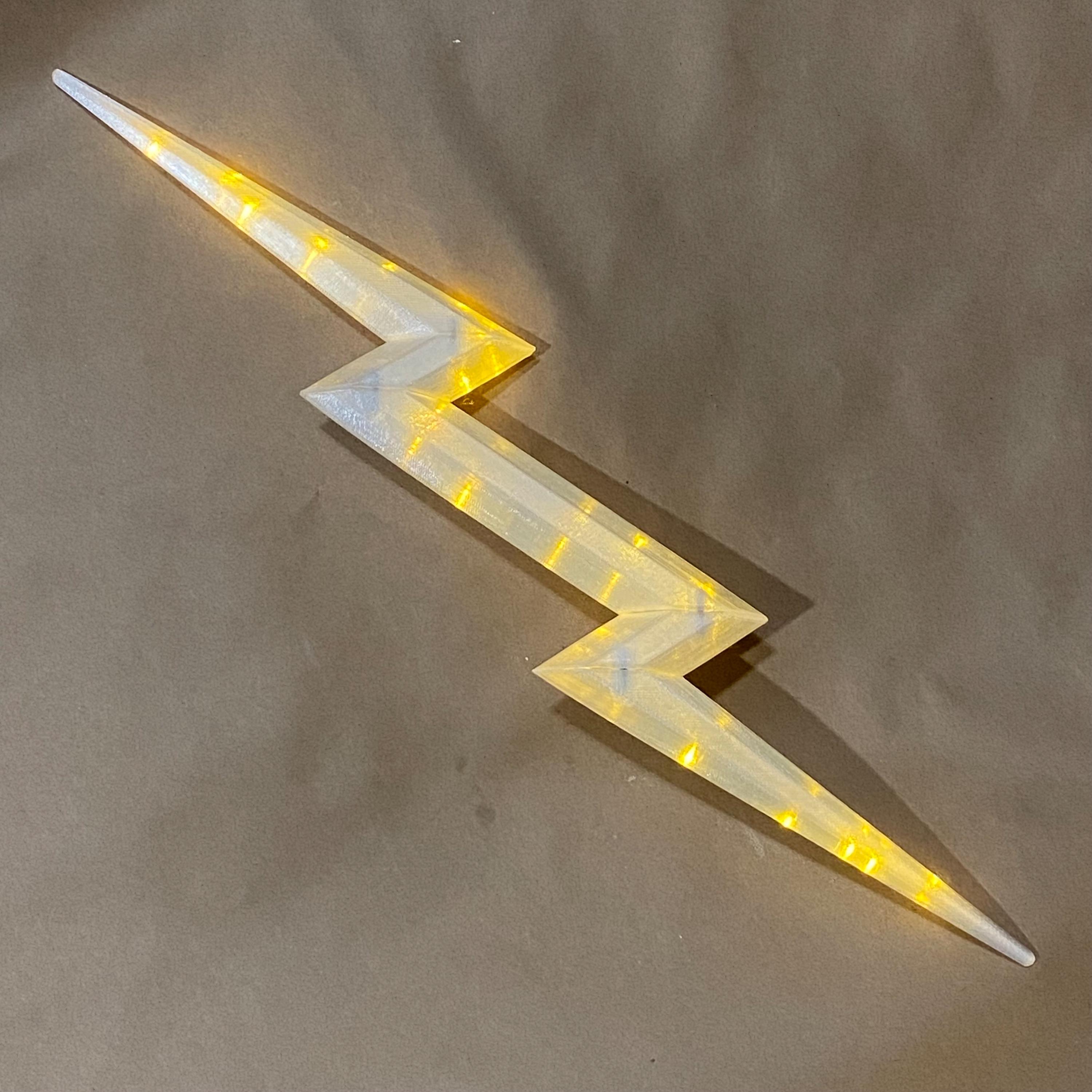 19in 3D Printed Lightning Bolt Prop: Thor, Zeus, Valkyrie Costume