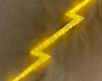 36in Hollow Lightning Bolt 3D Print with cavity for LED&#39;s and batteries (3D Printed Costume Prop)