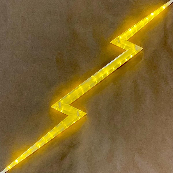 36in 3D Printed Lightning Bolt Prop: Thor Cosplay, LED Option
