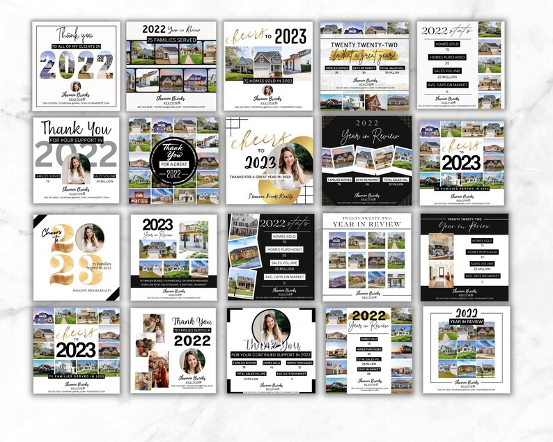 Real Estate Year in Review Posts, Real Estate New Year Social Media