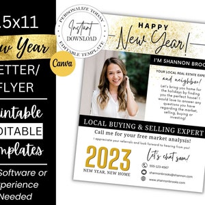 Lettera per agente immobiliare, Lettera Hello Neighbor, Marketing immobiliare di Capodanno, Lettera agricola, Canva, Modello immobiliare, Marketing per agente immobiliare
