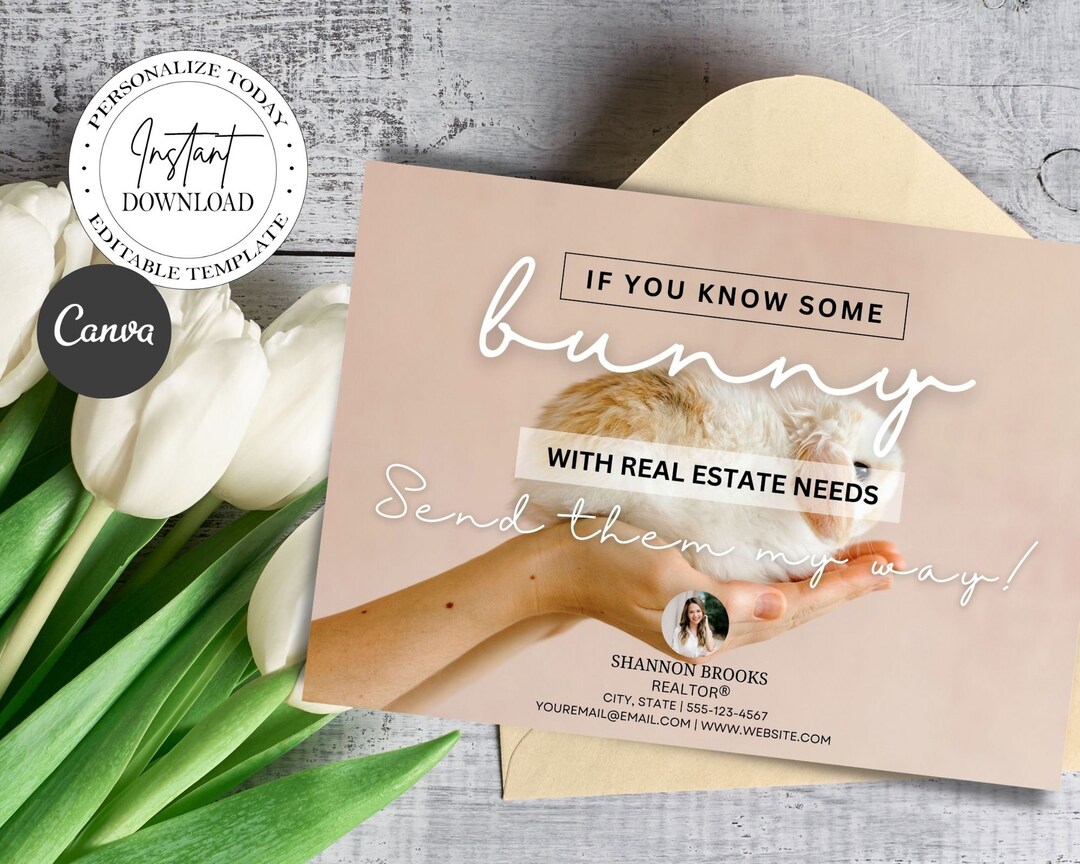 Real Estate Easter Postcard, Some Bunny With Real Estate Needs Spring