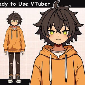 Cute Boy VTuber Model - Full Body Rigged - Premade Live2d Avatar - Ready to Use on Vtube Studio - Perfect for Streamers and Content Creators