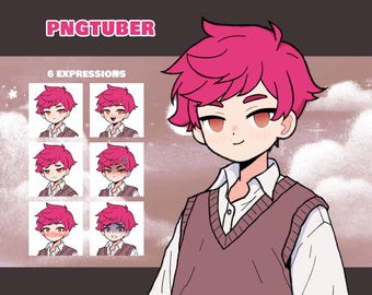 Red Haired Boy PNGTuber Model - Animated GifTuber - Ready to use for Streaming or Content Creation - Veadotube mini File