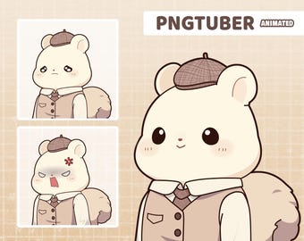 Cute Squirrel PNGTuber - Animated GifTuber - Premade Streaming Avatar - Ready to use on Veadotube mini - Animal Mascot