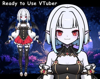 Vampire Girl VTuber Model: Premade Live2D Avatar (Moc3 File)