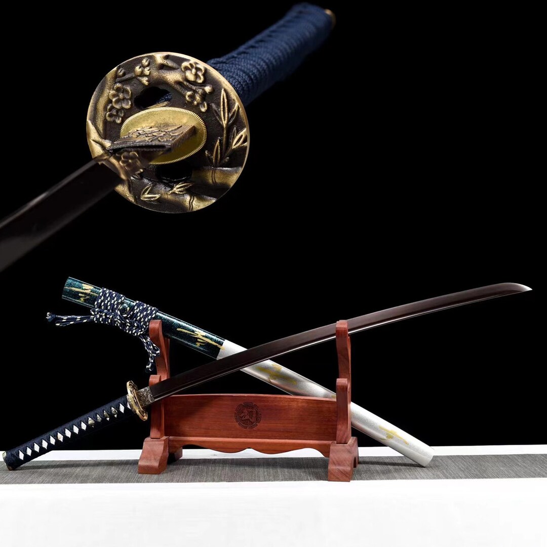 手作りのダマスカス鋼刀：フルタングの日本刀 - Etsy 日本