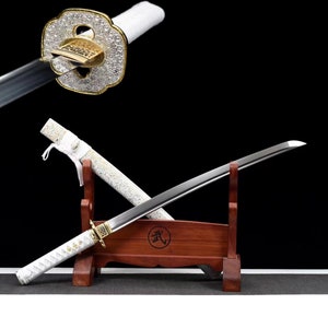 Medium-sized Japanese katana High manganese steel katana Sword Real All Tang hand forged