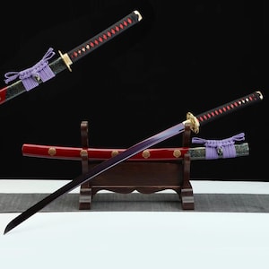 All Tang Japanese katana hand forged katana High manganese steel Red katana  Collectible Katana