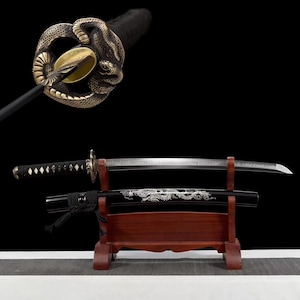 Hand-Forged Japanese Samurai Katana: T10 Steel Clay-Tempered Sword