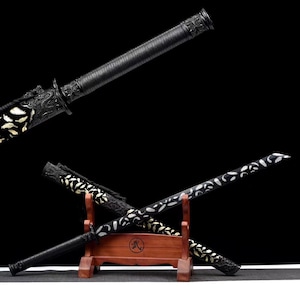 Hand-forged Japanese sword full tang katana 1060 steel Samurai Sword Golden Blade