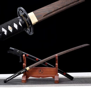 Hand-forged Japanese samurai anime wooden knife katana  Rosewood Samurai Sword