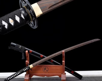 Hand-forged Japanese samurai anime wooden knife katana  Rosewood Samurai Sword