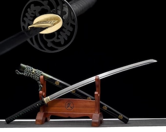 All Tang Japanese katana hand forged katana Damascus Steel Samurai Sword