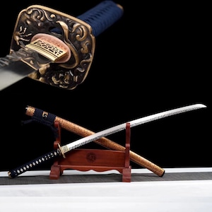 Handmade Japanese katana All-Tang Samurai Sword Damascus Steel