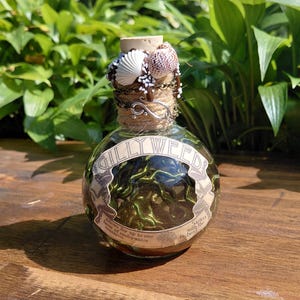 Gillyweed Herbology Potion Bottle | Glass Magic Potion | Color Changing Apothecary Bottle Decor | Witch & Wizard Prop Replica Collectible