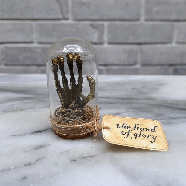 The Hand of Glory | Glass Cloche | Dark Wizard Alley Inspired | Witch and Wizard Prop Replica Collectible