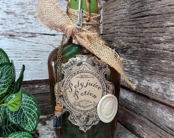 Poly-Juice Potion | Magical Color Changing Potion Bottle | Transformation Potion | Glass Apothecary Bottle | Wizard Prop Collectible
