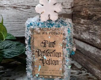 Poción de protección contra incendios / Poción de hielo / Botella de poción mágica que cambia de color / Decoración de boticario de vidrio / Réplica coleccionable de accesorio de bruja y mago