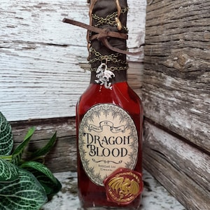 Dragon Blood | Color Changing Magic Potion Bottle | Magical Creatures and Beasts | Apothecary Glass Bottle | Witch & Wizard Prop Collectible