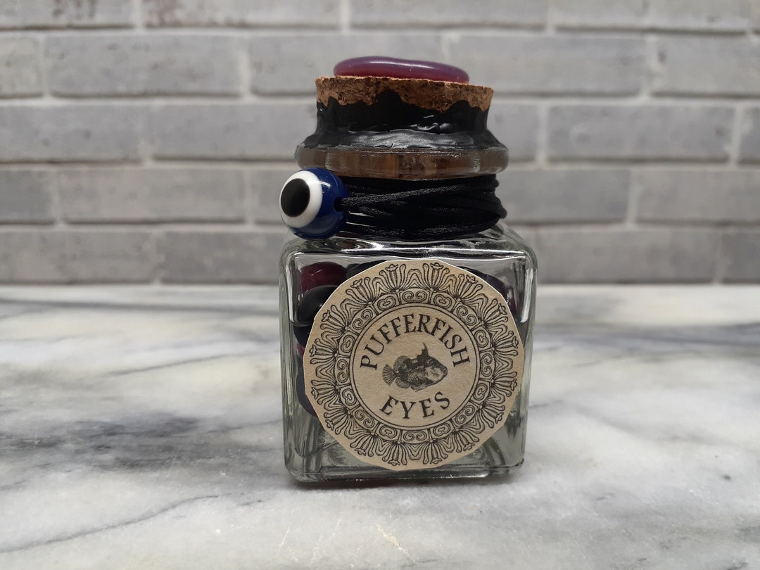 Pufferfish Eyes Magical Potion Ingredient Jar Glass Etsy