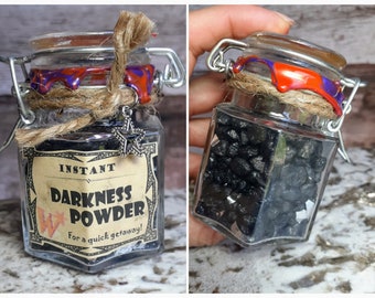 Weasley's Instant Darkness Powder | Weasley's Wizard Wheezes Product | Glass Apothecary Jar | Magic Potion Bottle | Wizard Prop Collectible