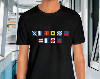 ☆ NAUTICA ☆SAILING FLAG S/S TEE SS Nautical Flags T-Shirt Core Sound, White – Core Sound Store