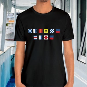 Personalized Nautical Flags T-shirt, Custom nautical flag shirt, Maritime Flag T-shirt, Custom captain shirt, Maritime Signal Flag Shirt image 1