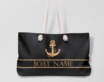 Weekender Bag, Nautical tote bag for yacht / boat owners, Personalized weekender bag, Boat bag, Nautical gift