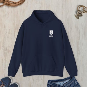 Personalized Nautical Hooded Sweatshirt, Hoodie Sweatshirt with Nautical Anchor, Custom Name Sailing or Boating Hoodie, Hoodie Gift image 9