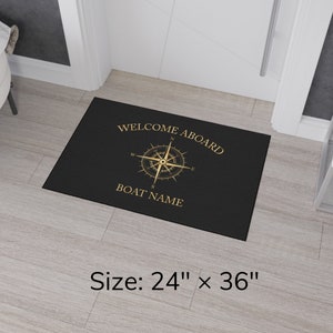 Boat Owner Heavy Duty Floor Mat, Custom Welcome Mat, Personalized Boat Welcome Mat, Boating Floor Mat, Boat Owners Door Mat, Boating Rug image 4