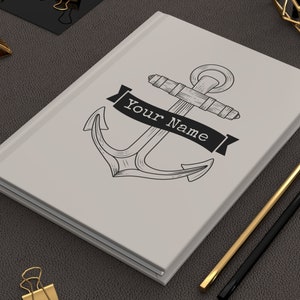 Personalized nautical journal, Travel journal, Sailing journal, Boat log book, Custom name journal, Maritime notebook, Nautical gift