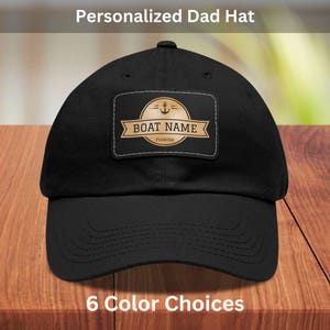 Boat Name Dad Hat with Ship Wheel, Personalized baseball cap for boat owners, Boating gift, Sailing gift, Boat Dad Hat, Custom Boat Hat