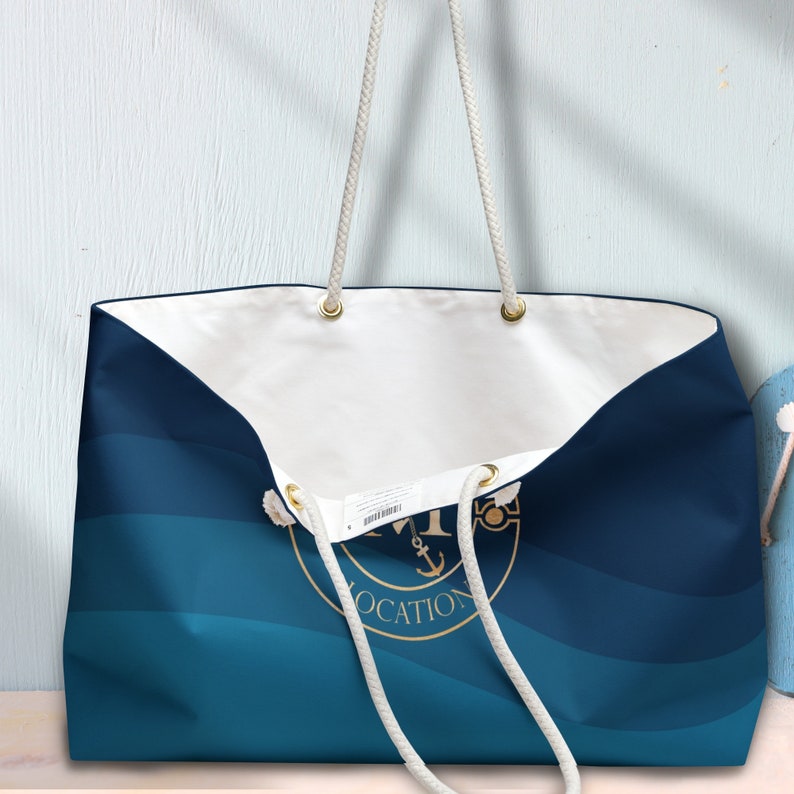 Boat Bag, Weekender Bag, Nautical tote bag for yacht / boat owners, Personalized weekender tote bag, Nautical gift image 5