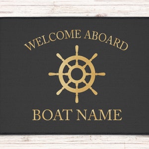 Boat Owner Heavy Duty Floor Mat, Boat Welcome Mat, Boating Floor Mat, Boat Owners Door Mat, Ship Wheel image 3