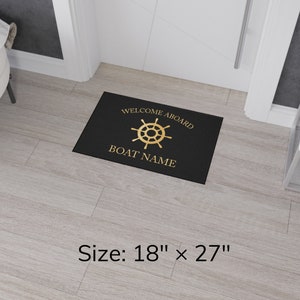 Boat Owner Heavy Duty Floor Mat, Boat Welcome Mat, Boating Floor Mat, Boat Owners Door Mat, Ship Wheel image 6