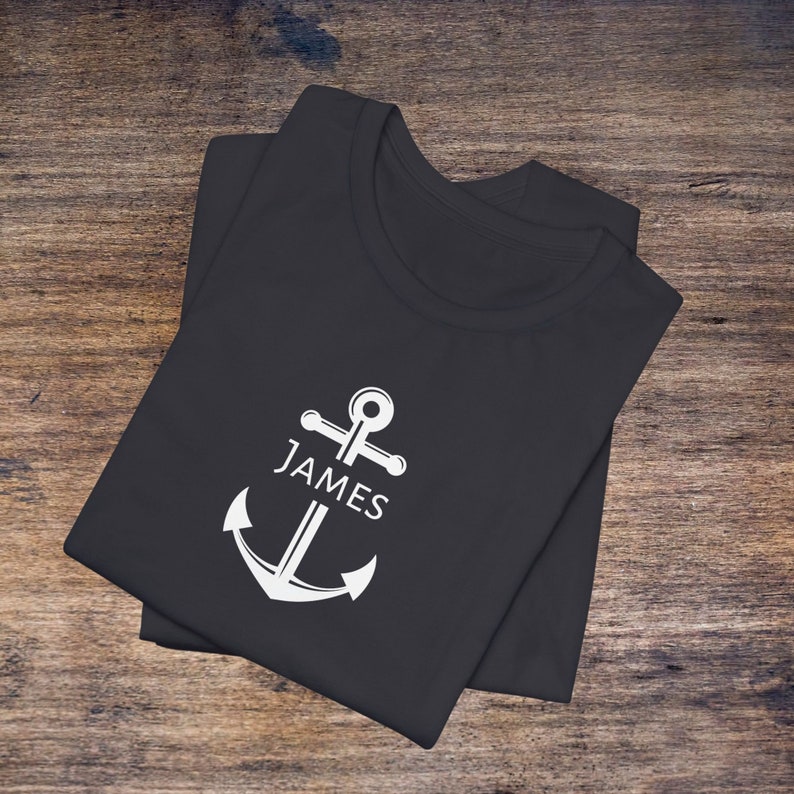 Personalized Nautical T-Shirt with Anchor Design, Custom Name with Nautical Anchor Shirt, Boat Name T-Shirt gift for boat owners and sailors image 10