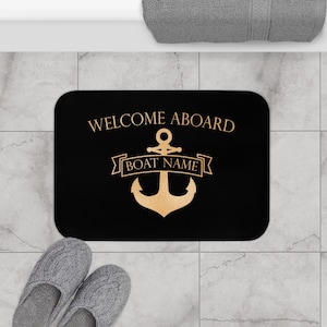 Welcome aboard mat, Indoor mat for boat, Welcome mat for boat, Personalized gift for boat owners, Custom welcome mat