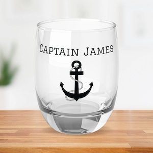 Personalized Anchor Whiskey Glass, Nautical Whiskey Glass, Boat Whiskey Glass, Nautical Wedding Giveaway, Grooms men gift, Sailing Gift