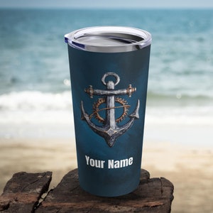 Personalized Nautical Tumbler 20oz, Nautical gift, Nautical Anchor tumbler, Quality stainless steel tumbler, Tumbler for men, Gift for him