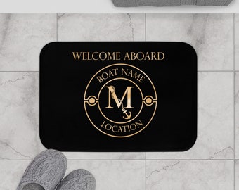 Custom welcome mat for boat, Personalized bath mat, Nautical mat, Boat mat, Indoor mat for boat, Gift for boat owners