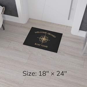 Boat Owner Heavy Duty Floor Mat, Custom Welcome Mat, Personalized Boat Welcome Mat, Boating Floor Mat, Boat Owners Door Mat, Boating Rug image 2