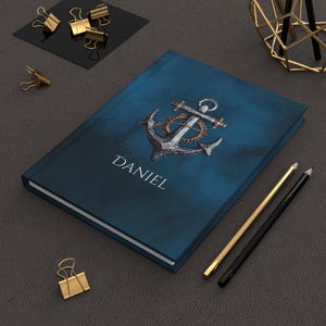 Personalized Anchor Journal, Nautical Journal, Custom Name Journal for Men and Women, Nautical Gift